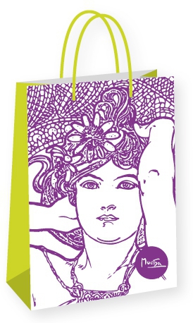 Darčeková taška Alfons Mucha – Amethyst, Fresh Collection, veľká