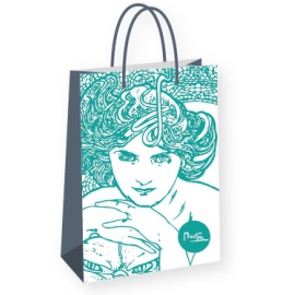 Darčeková taška Alfons Mucha – Emerald, Fresh Colletion, stredná