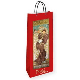 Darčeková taška na fľašu Alfons Mucha
