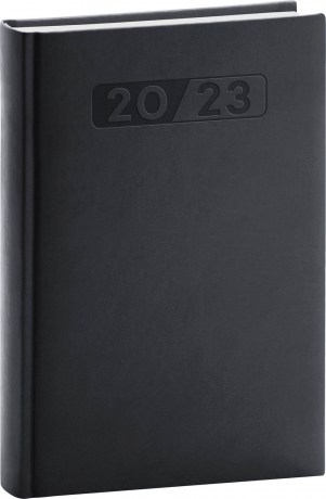 Denný diár Aprint 2023, čierny, 15 × 21 cm