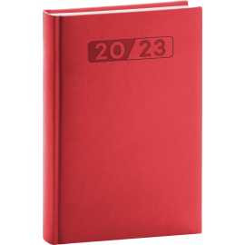 Denný diár Aprint 2023, červený, 15 × 21 cm