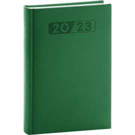 Denný diár Aprint 2023, zelený, 15 × 21 cm