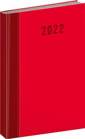Denný diár Cambio Classic 2022, červený, 15 × 21 cm