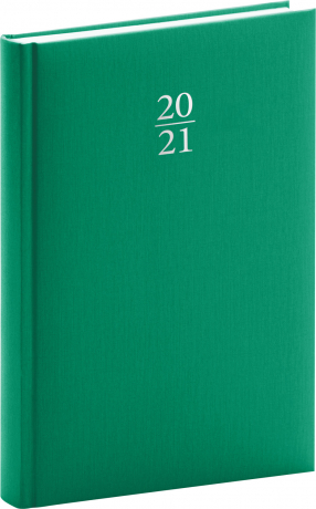 Denný diár Capys 2021, zelený, 15 × 21 cm