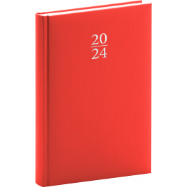 Denný diár Capys 2024, červený, 15 × 21 cm