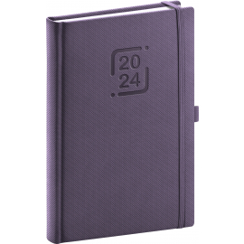 Denný diár Catanella 2024, fialový, 15 × 21 cm