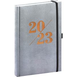 Denný diár Vivella Fun 2023, strieborný, 15 × 21 cm