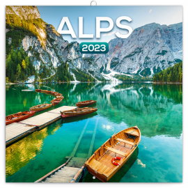 Poznámkový kalendár Alpy 2023, 30 × 30 cm