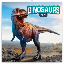 Poznámkový kalendár Dinosaury 2023, 30 × 30 cm
