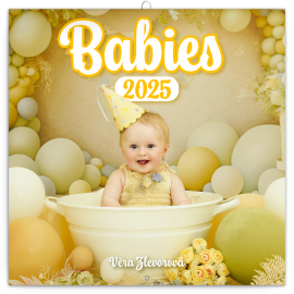 Poznámkový kalendár Babies – Věra Zlevorová 2025, 30 × 30 cm