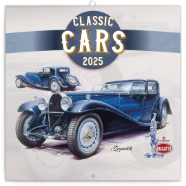Poznámkový kalendár Classic Cars – Václav Zapadlík, 2025, 30 × 30 cm