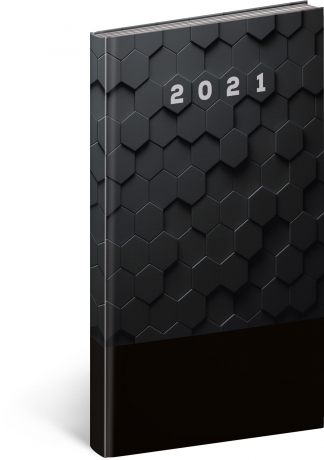 Vreckový diár Cambio Classic 2021, čierny, 9 × 15,5 cm