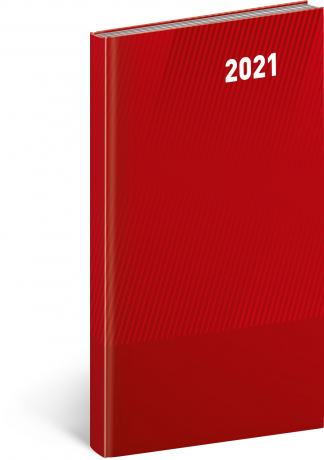 Vreckový diár Cambio Classic 2021, červený, 9 × 15,5 cm