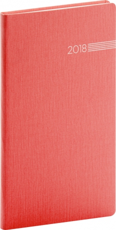Vreckový diár Capys 2018, červený, 2018, 9 x 15,5 cm