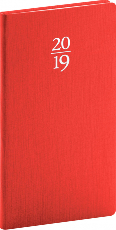 Vreckový diár Capys 2019, červený, 9 x 15,5 cm