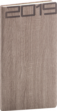 Vreckový diár Forest 2019, hnedý, 9 x 15,5 cm