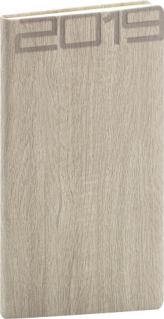 Vreckový diár Forest 2019, krémový, 9 x 15,5 cm