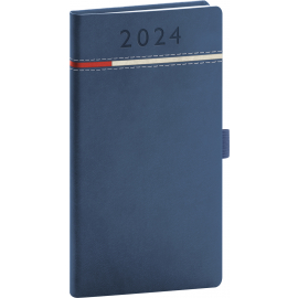 Vreckový diár Tomy modro–červený, 2024 9 × 15,5 cm
