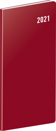 Vreckový diár Vínový SK 2021, plánovací mesačný, 8 × 18 cm