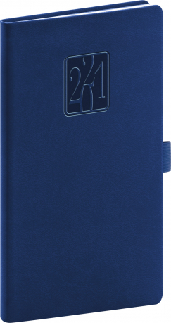Vreckový diár Vivella Classic 2021, modrý, 9 × 15,5 cm