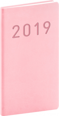 Vreckový diár Vivella Fun 2019, ružový, 9 x 15,5 cm