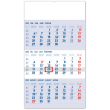 Nástenný kalendár 3–mesačný štandard modrý – so slovenskými menami 2022, 29,5 × 43 cm