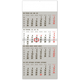 Nástenný kalendár 4-mesačný štandard CZ 2023, 29,5 × 57 cm