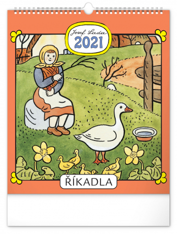 Nástěnný kalendár Josef Lada – Riekanky CZ 2021, 30 × 34 cm