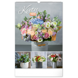 Nástenný kalendár Kvety 2023, 33 × 46 cm