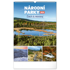 Nástenný kalendár Národné parky Čech a Moravy CZ 2024, 33 × 46 cm