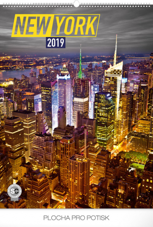 Nástenný kalendár New York 2019, 48 x 64 cm