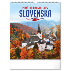 Nástenný kalendár Pamätihodnosti Slovenska 2022, 30 × 34 cm