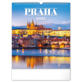 Nástenný kalendár Praha 2025, 30 × 34 cm
