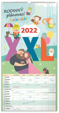 Nástenný kalendár Rodinný plánovací XXL 2022, 33 × 64 cm