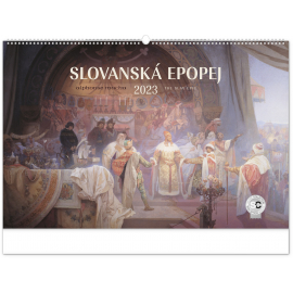 Nástenný kalendár Slovanská epopeja – Alfons Mucha 2023, 64 × 42 cm