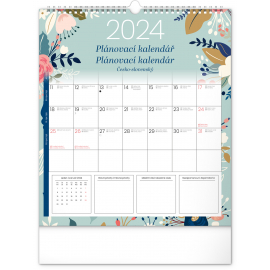 Nástenný plánovací kalendár Kvety 2024, 30 × 34 cm