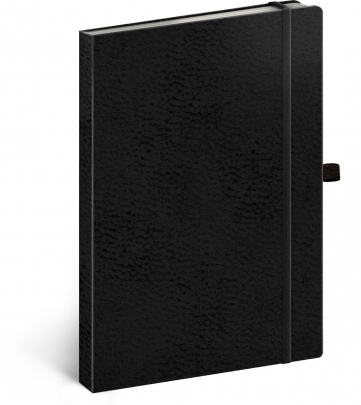 Notes Vivella Classic čierny/čierny, bodkovaný, 15 × 21 cm