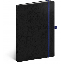 Notes Vivella Classic čierny/modrý, bodkovaný, 15 × 21 cm