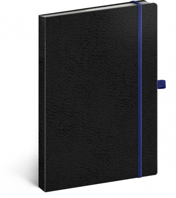Notes Vivella Classic čierny/modrý, bodkovaný, 15 × 21 cm
