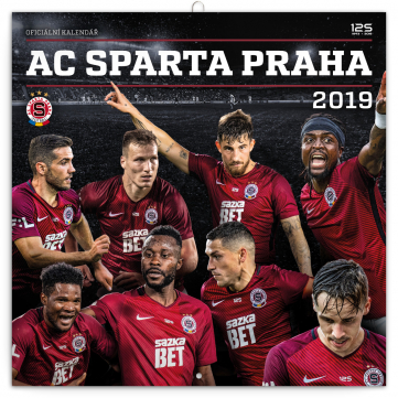 Poznámkový kalendár AC Sparta Praha 2019, 30 x 30 cm