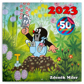 Poznámkový kalendár Krtko 2023, s 50 samolepkami, 30 × 30 cm