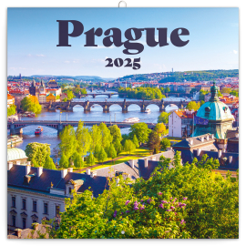 Poznámkový kalendár Praha 2025, 30 × 30 cm