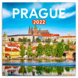 Poznámkový kalendár Praha letná 2022, 30 × 30 cm
