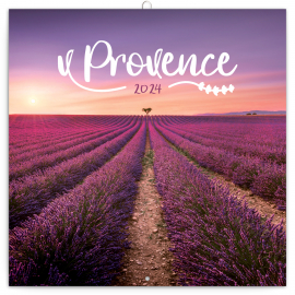 Poznámkový kalendár Provence 2024, voňavý, 30 × 30 cm