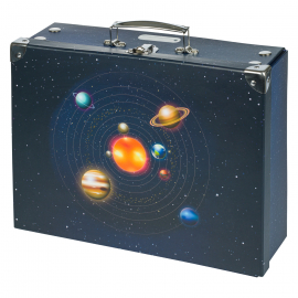 Skladací školský kufrík Planéty s kovaním