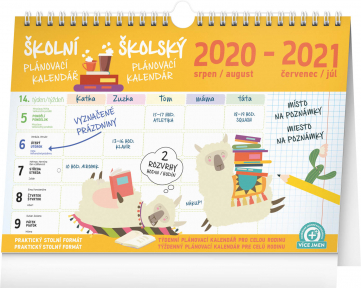 Školský plánovací kalendár s háčikom CZ/SK 2021, 30 × 21 cm