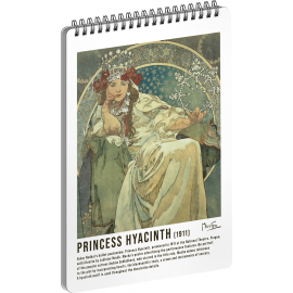 Špirálový blok Alfons Mucha - Princezná, linajkovaný