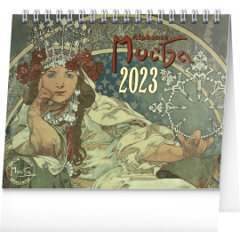 Stolní kalendář Alfons Mucha 2023, 16,5 × 13 cm