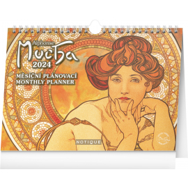 Stolový kalendár Alfons Mucha 2024, 30 × 21 cm