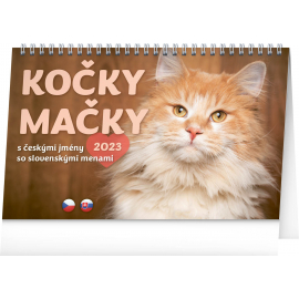 Stolový kalendár Kočky – Mačky CZ/SK 2023, 23,1 × 14,5 cm
